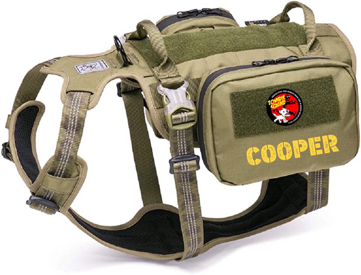 Burrow43's tweet photo. Welcome to #ZSHW Pvt Cooper @SpanielCooper1 we have prepared your patrol kit, bark when you need support from @ZombieSquadHQ *salutes* https://t.co/Tk8sRppx59