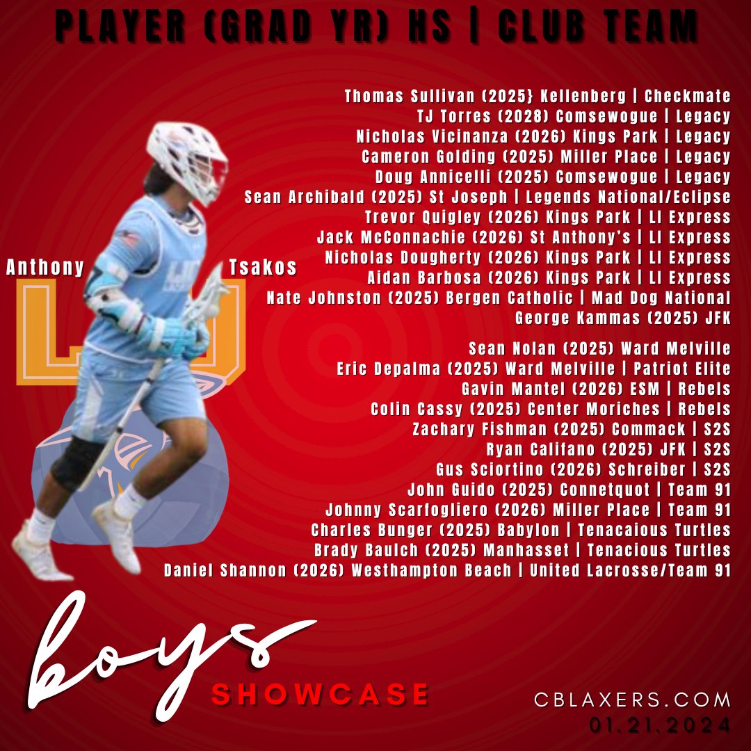 Our CBLaxers NY Showcase is in 11 days!
♀ Girls - 20th
♂ Boys - 21st

📍See you at Stony Brook Univ!

#Lacrosse #NCAALacrosse #CollegeLacrosse