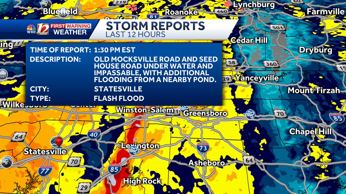 Flash Flood Warnings are in effect in many areas. Between two to five inches of rainfall is reported in many areas. Please avoid travel until severe threats have passed later today. wxii12.com/radar