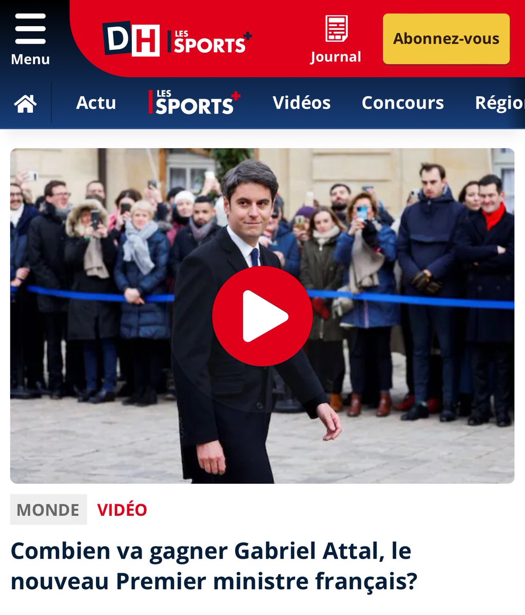 La question qui titille un des grands journaux belges à propos de M. Attal: son salaire