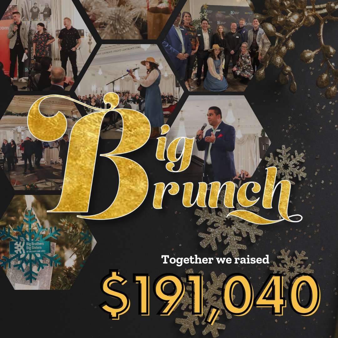 ICYMI, $191,040 was raised to support youth mentorship at our 7th annual Big Brunch! A BIG thank you to our presenting sponsor, @McCarthy_ca, and our incredible venue, Fairmont Palliser, for helping make this the BIGGEST Big Brunch ever!
