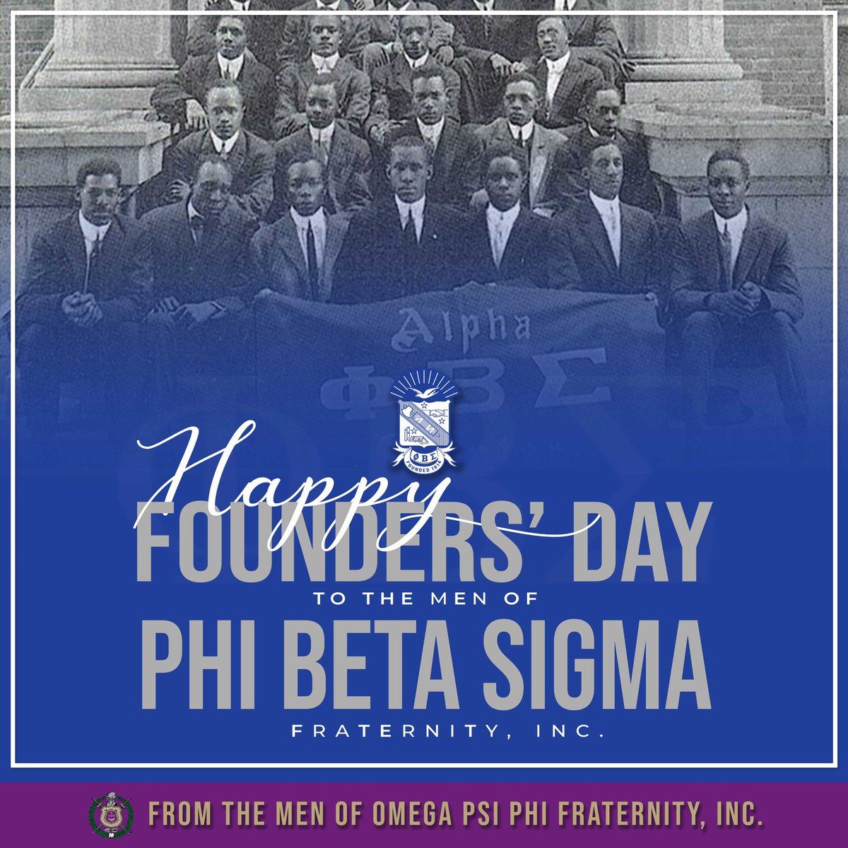 Happy Founder’s Day to the brothers of Phi Beta Sigma Fraternity, Inc., serving the community for 110 years.