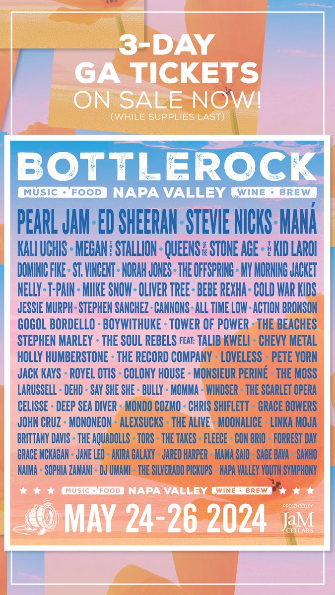 Catch the boyz at BottleRock with an insane line up this May! 3-day tickets are on sale now. Buy here: bit.ly/47pCWjT