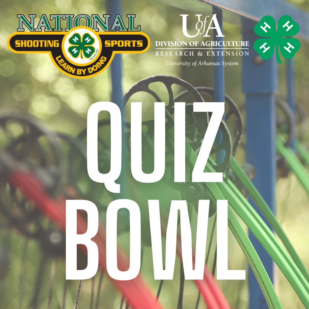 The 2024 National 4-H Shooting Sports Quiz Bowl registration is NOW OPEN!! Questions on the quizzes are a mix of General 4-H, STEM, shooting sports disciplines, &amp; more!

Links to each category of quizzes can be found at the #LinkInOurBio - GOOD LUCK!! #AR4H #AR4HShootingSports