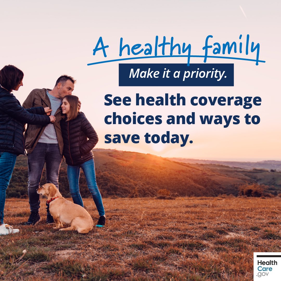 HealthCareGov's tweet photo. Protect your family's health with an affordable, comprehensive health plan. All https://t.co/eTfU7hSMWR plans cover essential benefits like preventive services and prescriptions. Shop and #GetCovered at https://t.co/a3l91Qbp70 
#MarketplaceOE is open until Jan. 16 https://t.co/vm4s97GuxE