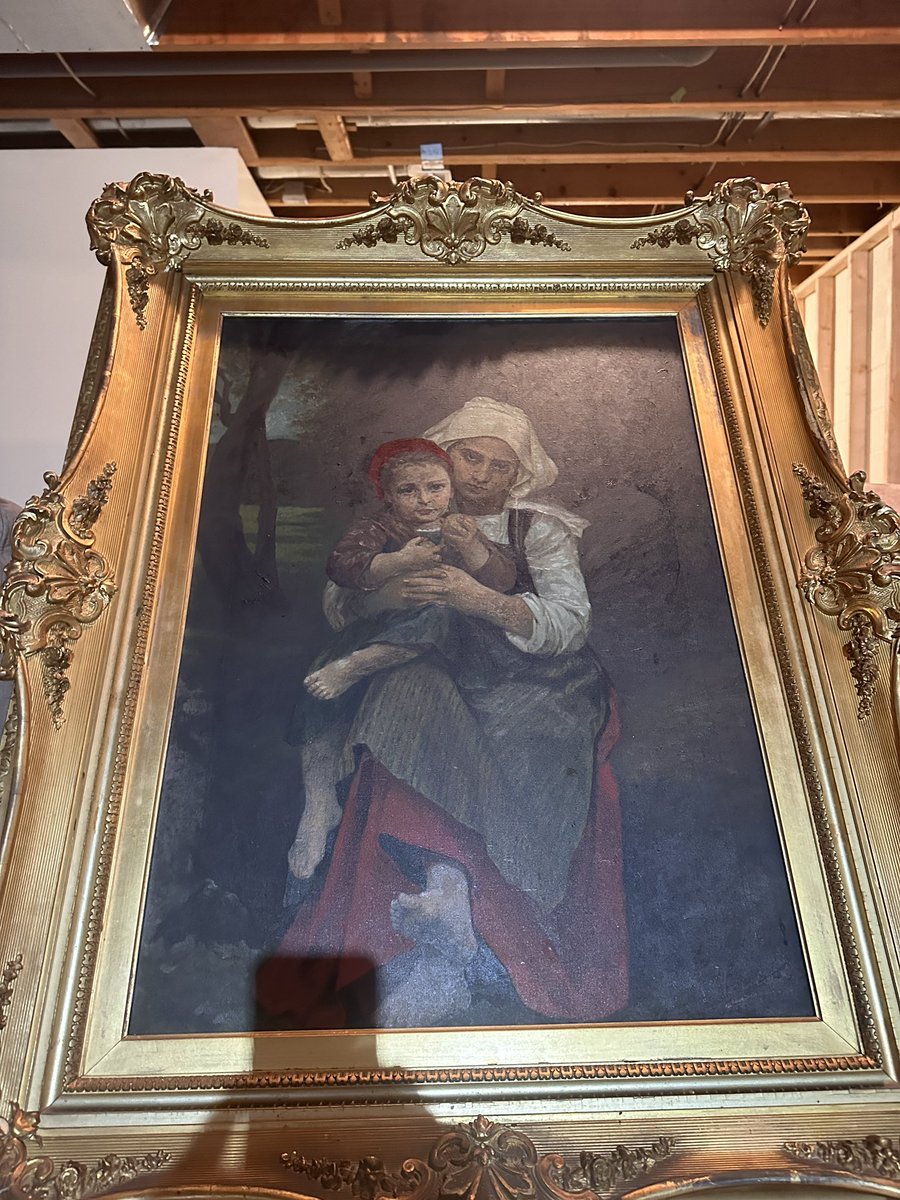 Scott22D's tweet photo. Can anyone identify this artist name on our painting of Breton brother and sister? #painting #bretonbrotherandsister #art https://t.co/lUl6n7vSsz