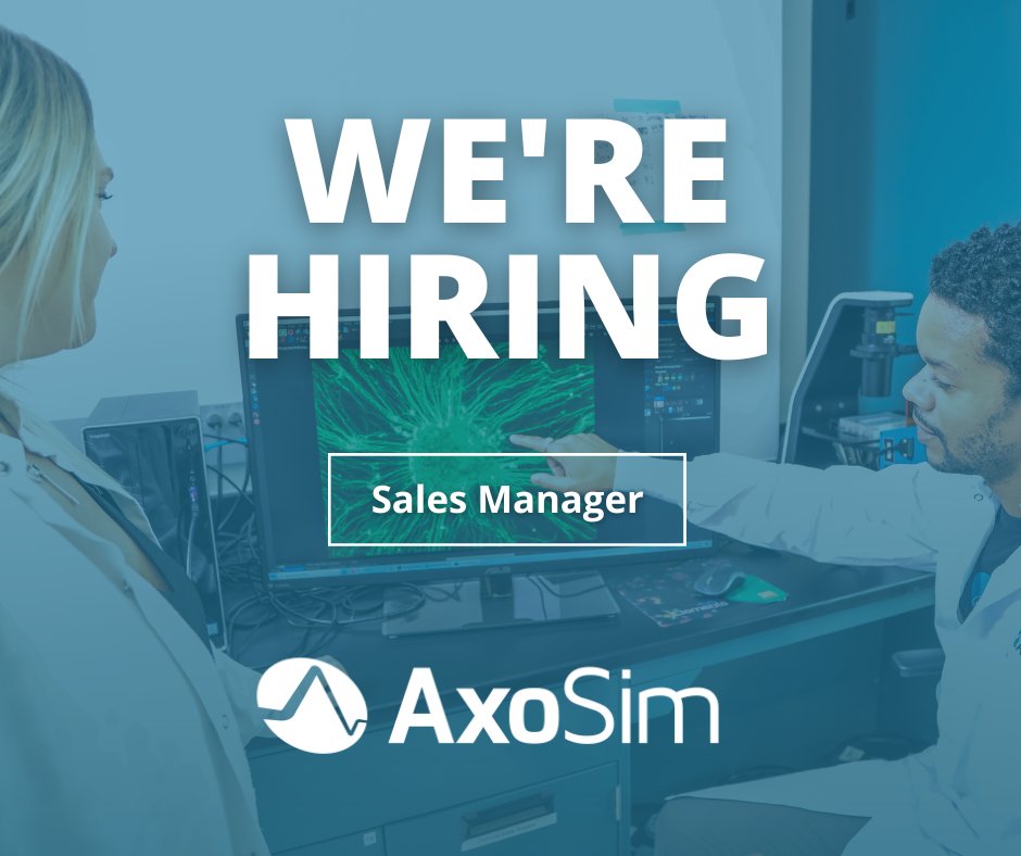 AxoSim is seeking an experienced sales professional to facilitate its growing preclinical CRO testing services and launch of new platforms and products currently in development. 

Learn more 👉 lnkd.in/grFrAWf

#nowhiring #hiring #jobsinscience #sciencejobs #biotechjobs
