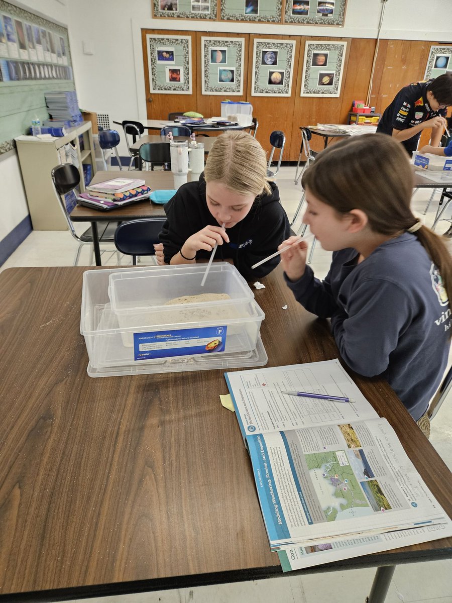 6th graders modeling weathering, erosion, and deposition. #proudtobewlb