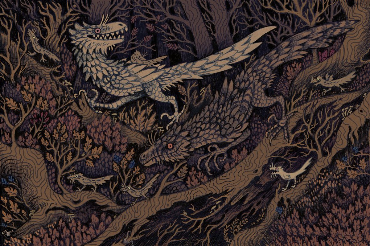 SparrowLucero's tweet image. (actually on time) #PortfolioDay
I'm Holly &amp;amp; I do creature designs and illustrations