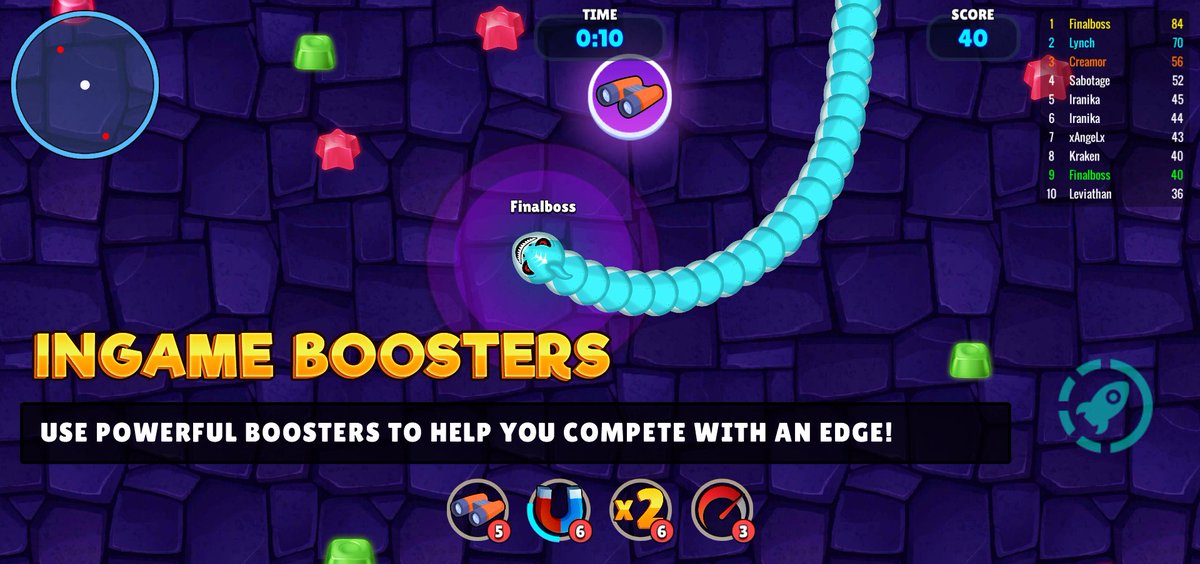 AliNwdo's tweet photo. Boosters are coming to "Snake Warz IO". Time to have some edge over your competitors: https://t.co/w5aDSYUlqg #unity3d #indiedev #indiegamedev #madewithunity #gamedev #slither_io #snake_io #worm_io #SnakesGame #SNAKES #slither #wormate_io https://t.co/2UYGu1rTux