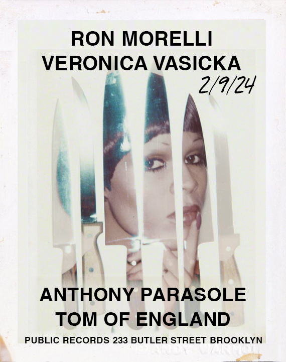 NYC: L.I.E.S. night w/ Ron Morelli, Veronica Vasicka, Anthony Parasole, Tom of England &gt; 2/9 at Public Records <a href="/233butler/">public records</a> 
ra.co/events/1839357