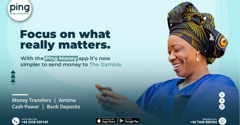 pingmoneyapp's tweet photo. Focus on what truly matters—connecting with loved ones.
With the Ping Money app, sending money to Gambia is now simpler than ever. 🇬🇧🇺🇸🇪🇺➡️🇬🇲
#PingMaKo #PingKoRek #TheGambia #SimplifySending #PingMoney https://t.co/KeqyaTH0wk