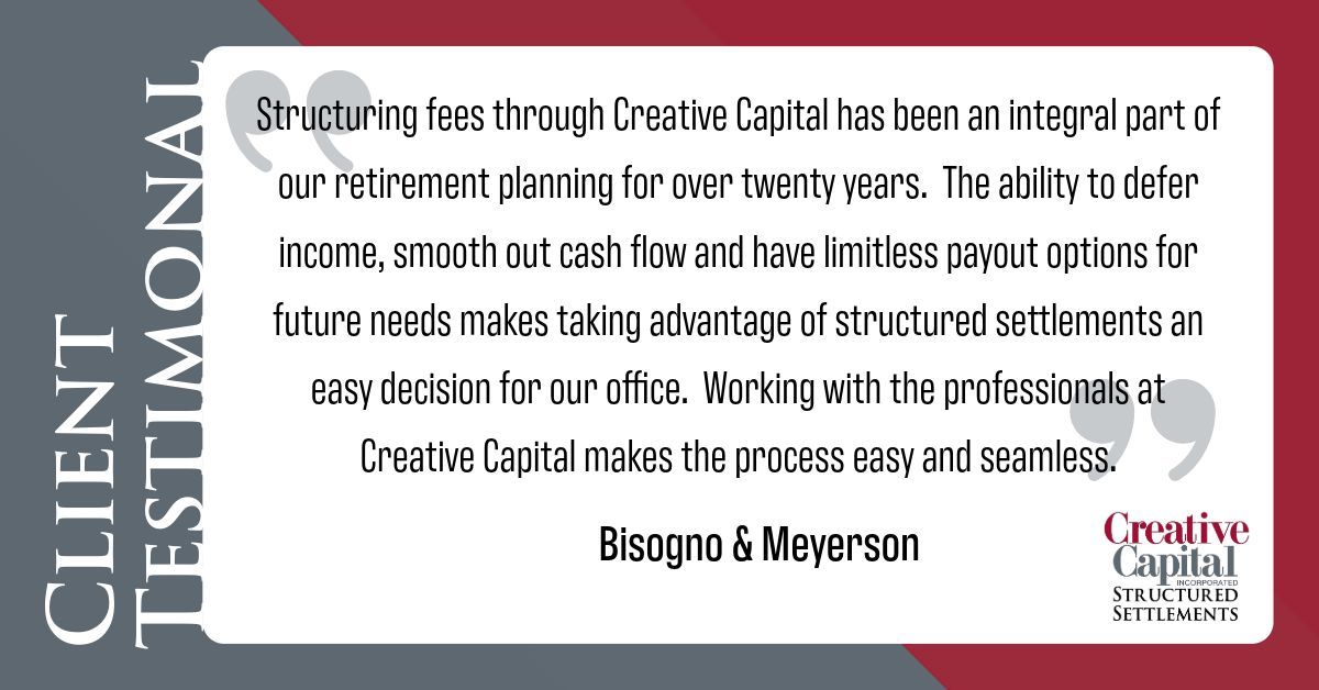 CCI_Structures's tweet image. Our clients trust CCI to handle everything perfectly for their clients&apos; and their own protection. Our Creative Approach to #StructuredSettlements makes them choose Creative Capital. Contact us today.