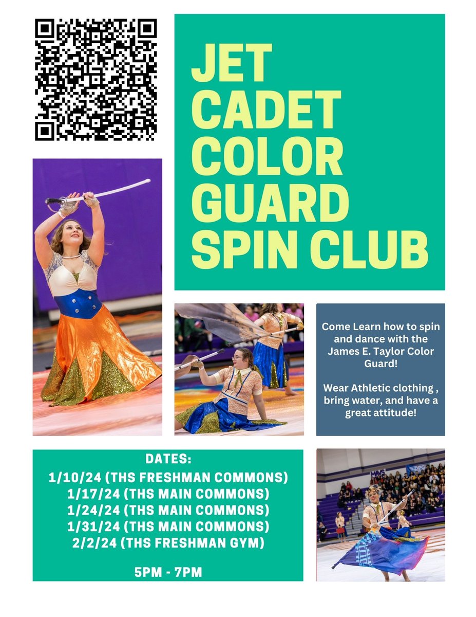 6th, 7th and 8th grade students zoned to THS: want to learn about color guard? We are bring back the JET Cadet color guard this winter. Questions? taylormustangguard@gmail.com @MPJHEagles @McMeansJrHigh @WMJHJaguars