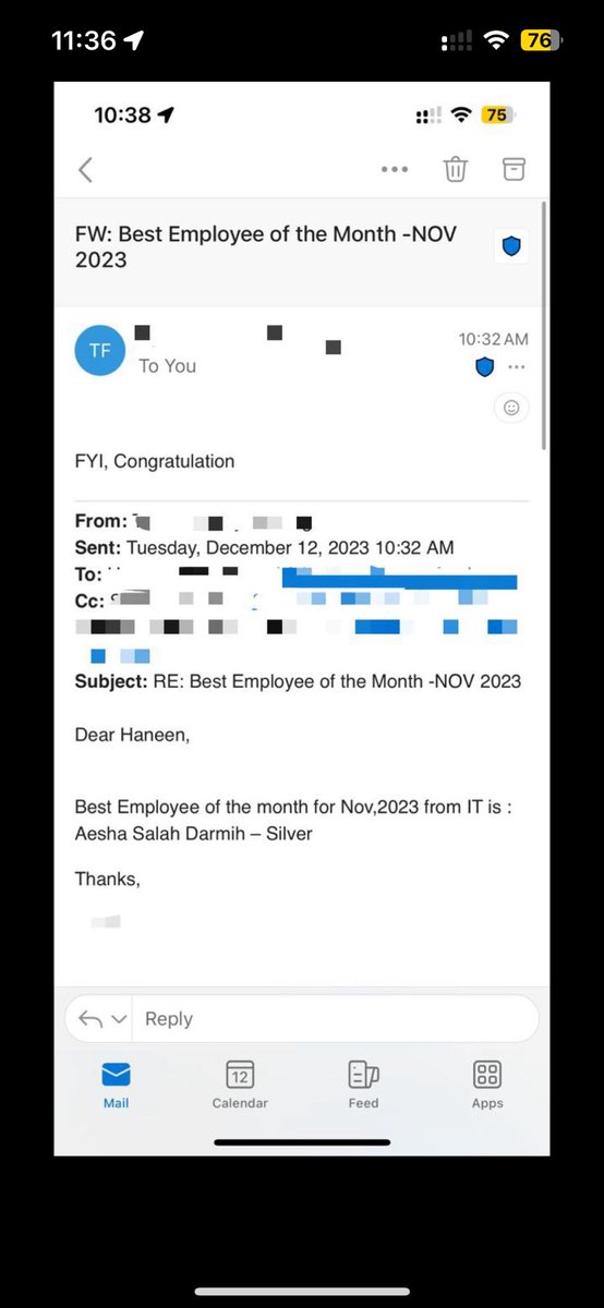 aesha_salah's tweet image. I would like to thank the IT Department for honoring and appreciating my work and awarding me the Employee of the Month for the second time

I am also grateful to my manager and pledge to provide the best, God willing.

#IT #Applications_Engineer