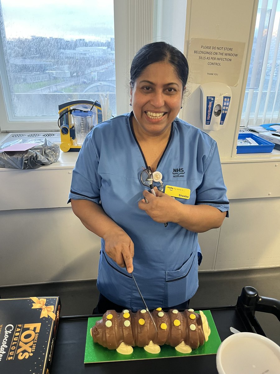 Cmcnab3Claire's tweet photo. Birthday Wishes for a special lady in Neuro today! Happy Birthday Sheeba 🐛🎂🥳#neuronurse #birthdaywishes #colincake @fionawhyment @NHSGrampian @friendsofneuro https://t.co/JHhKQMgQvE