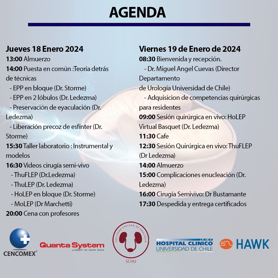 II Curso de Enucleación Láser de Próstata para Residentes, inscripciones : forms.gle/RE6JZm7d9MM3zz…