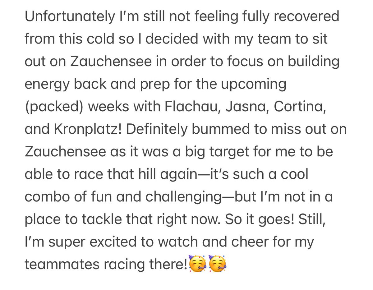 MikaelaShiffrin's tweet image. A little update from my side about this weekend’s speed series in  Altenmarkt Zauchensee… 

Thanks, everyone, for your support as always!🙏❤️