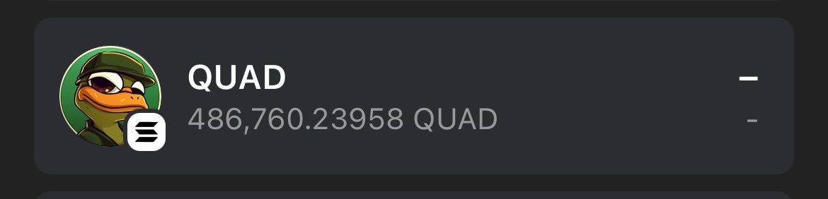 Giving away $300 in $QUAD 🦆

Drop your $SOL address 👇

Enable notifications 🔔

Follow &amp; RT 🔄

Inspect your wallet after 24 hours ⏰