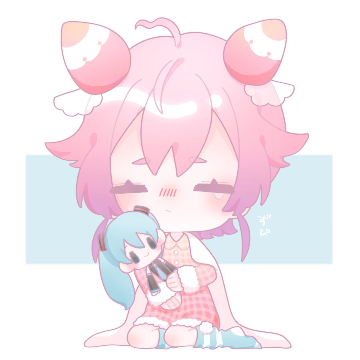 初音ミク 「はやくよくなりますように #いちごのあとりえ」|楠 和香。のイラスト