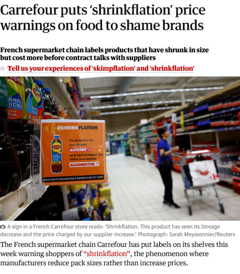 @doglips13 Have to love these guys and their commitment to the consumer...by placing shrinkflation Warning signs to shame brands that are price gouging Unfortunately if they ever came here to the US Republicans would place them on the terrorist watch list Its a shame our North American…