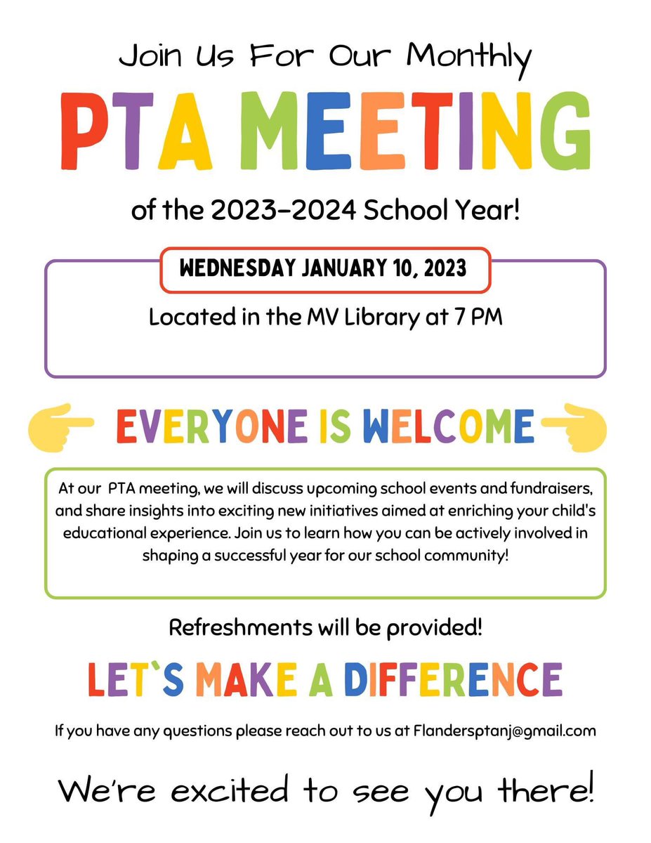 Join us tomorrow night for our first meeting of the New Year!! We will be discussing the second half of the school year and some of the amazing events we have coming up! We will be meeting at 7pm in the MV library!

Here is the link to meet us virtually:
meet.google.com/uds-begm-xbp