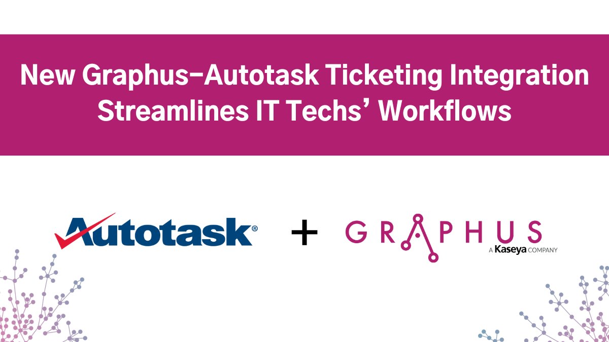 KaseyaCorp's tweet image. DYK: The @graphusinc team recently announced a new integration with #Autotask that allows for Integrated Service Ticketing. 👏 Read all about it in this product update. bit.ly/3vrmLp0