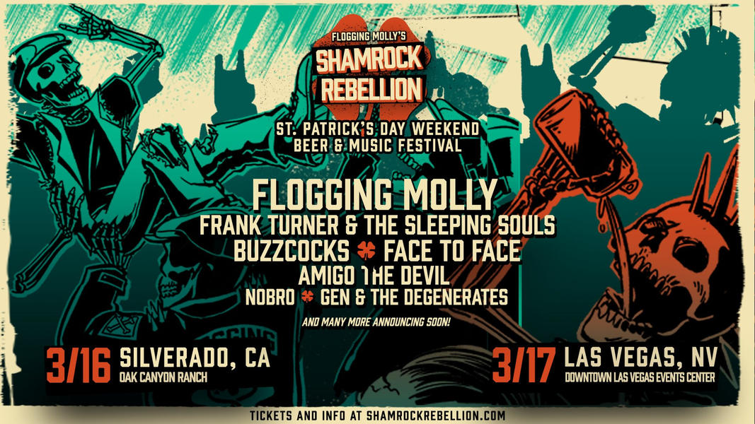 Excited to hang with our friends at @floggingmolly @shamrockrebellion this March 16 + 17. Tickets available now facetofacemusic.com