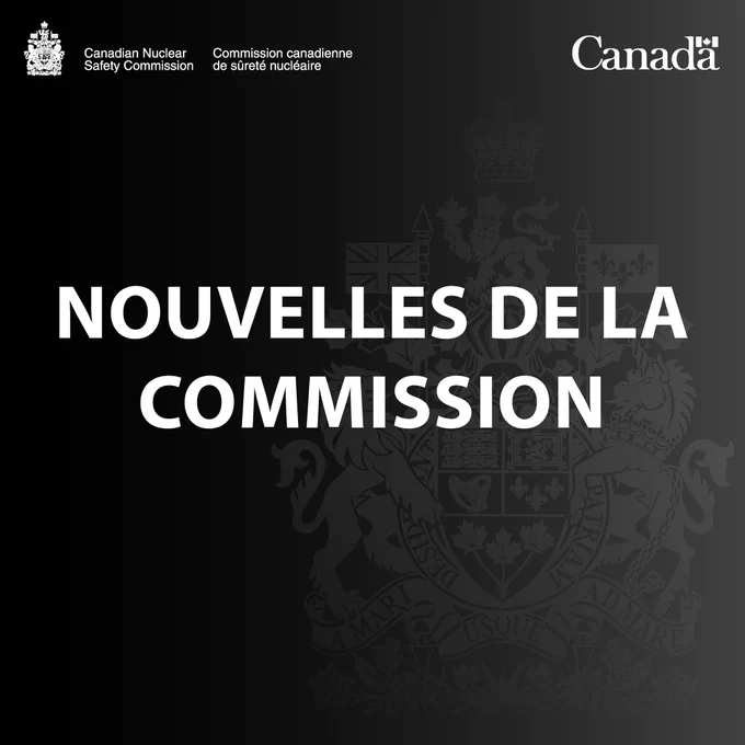Le texte « Nouvelles de la Commission » est superposé sur un fond noir. Les armoiries du gouvernement du Canada et le mot-symbole « Canada » se trouvent en haut de l'image.