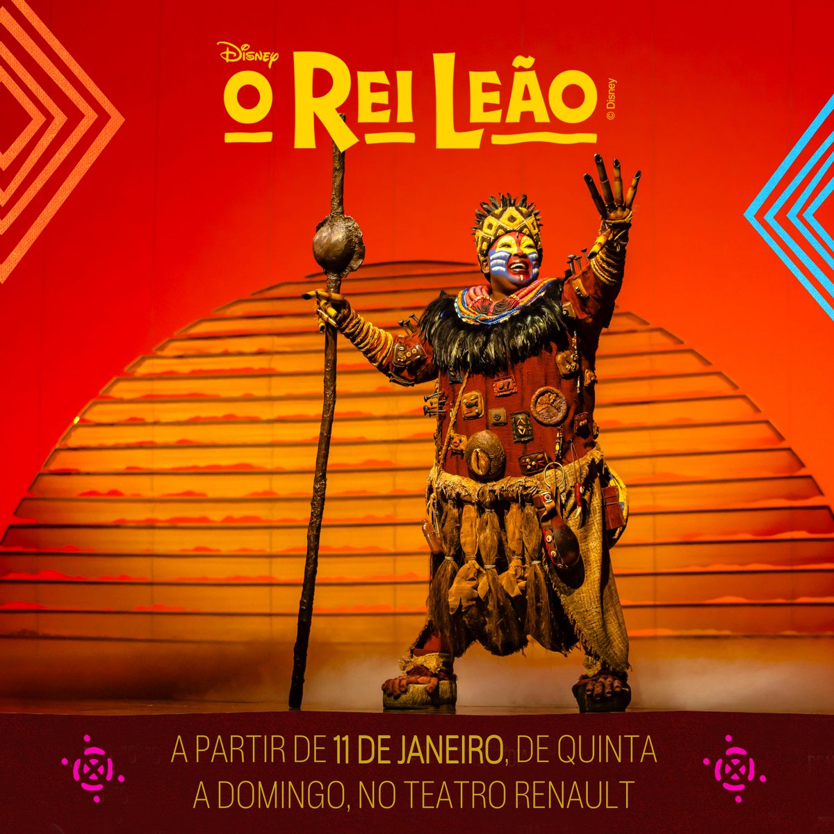 t4fmusicais's tweet photo. A partir de quinta-feira, O REI LEÃO retorna aos palcos do Teatro Renault para a temporada 2024. Quem vamos? 

Ingressos: https://t.co/poNbaxVWLT 

#oreielão #teatromusical https://t.co/OfIUHILEgV