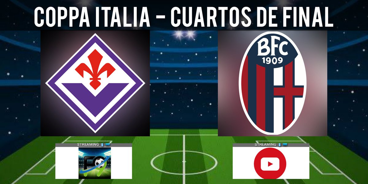 #CoppaItalia Fiorentina 🆚 Bologna 🕑 14:00 hrs 📱 🖥 @falsonueve_f9 🎙 @SantinoFilippi1 🎙 @valentinomajul7