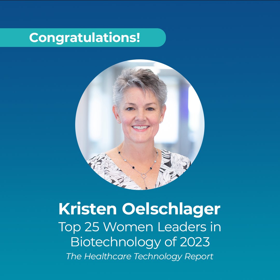 CONGRATULATIONS to our phenomenal COO, Kristen Oelschlager (or 'KO' to many of us), for being recognized as one of the Top 25 Women Leaders in #Biotechnology of 2023 by the Healthcare Technology Report!

Press release: hubs.la/Q02fTlNQ0 #WomenInLeadership #WomenInBio
