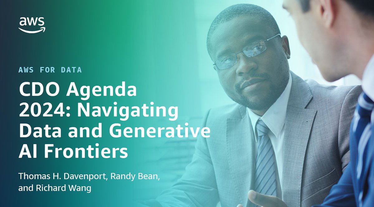 What are the top priorities and challenges for Chief Data Officers (CDOs) in 2024 concerning #GenAI?" Leaders from <a href="/Mastercard/">Mastercard</a> , <a href="/sanofi/">Sanofi</a> , and <a href="/Merck/">Merck</a> share their insights in the latest AWS report: aws.amazon.com/data/cdo-repor…
