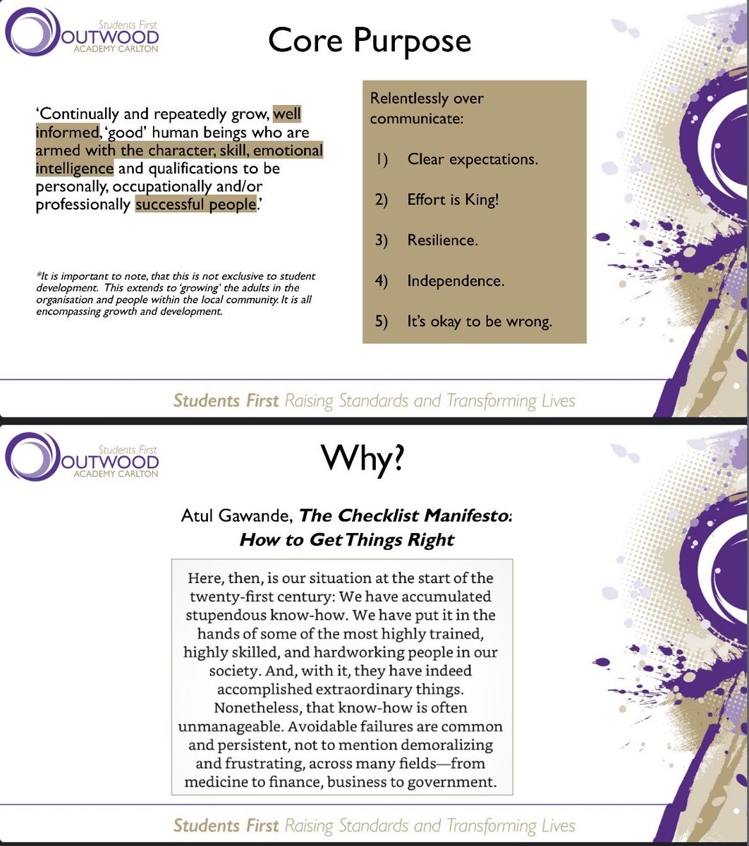 OACarlton's tweet image. Tonight's #CPD delivered on the 3rd of our 3 #T&L priorities for this academic year: Practice.
Underpinned by our Core Purpose & our T&L Standard, with the thread Checklists, teachers engaged with 3 research-informed workshops, after the introduction.
#TransformativeTeaching
