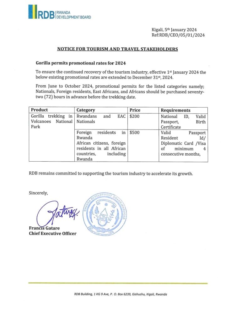 FEATURED - Promotional rates for Gorilla trekking