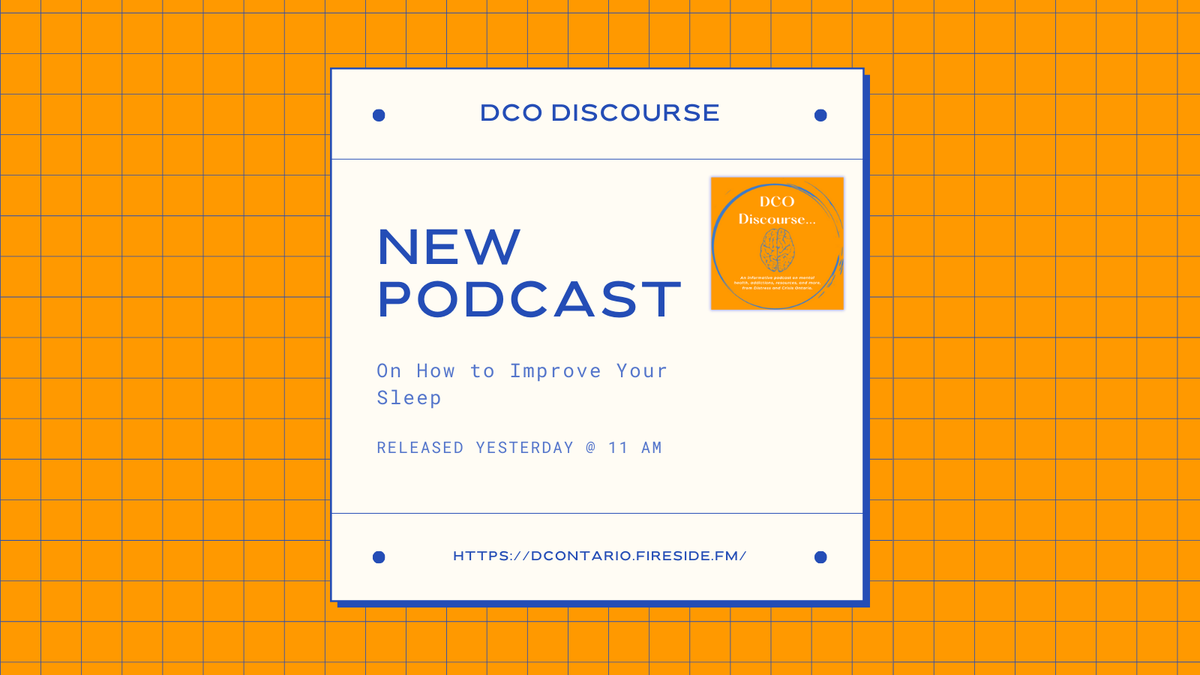 crisisontario's tweet image. This week, Katelyn Doyle, Communications and Marketing Manager at Distress and Crisis Ontario, talks about how we can improve our overall sleep quality. 

--
#newepisode #podcast #dcodiscourse