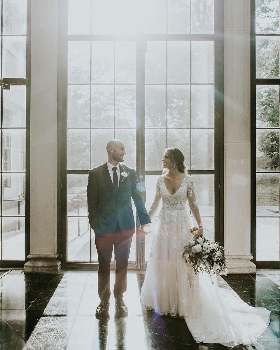 Real bride @caitmcgreevs is giving us major modern-day princess vibes in this ultra-coveted #GalinaSignature gown 💕 Get the look: davidsbridal.visitlink.me/EuIVDw 📸: the.real.m2photo