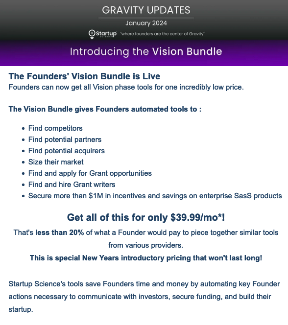 startupscience_'s tweet image. Really excited to announce the Vision Bundle in Gravity!

Learn more about gravity at hubs.la/Q02fTl6Z0

If you have an account, sign in at hubs.la/Q02fTBq70 to check it out.