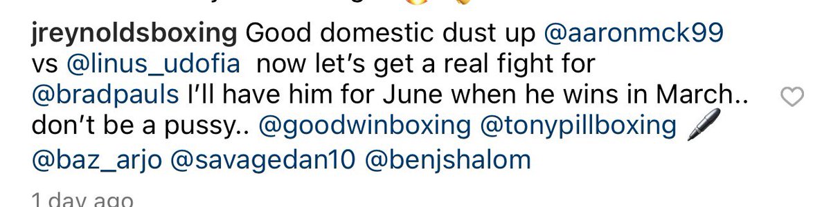 reynoldsboxing's tweet photo. Don’t be a pussy #EnglishTitle @boxxer https://t.co/NbnlT0IiZC