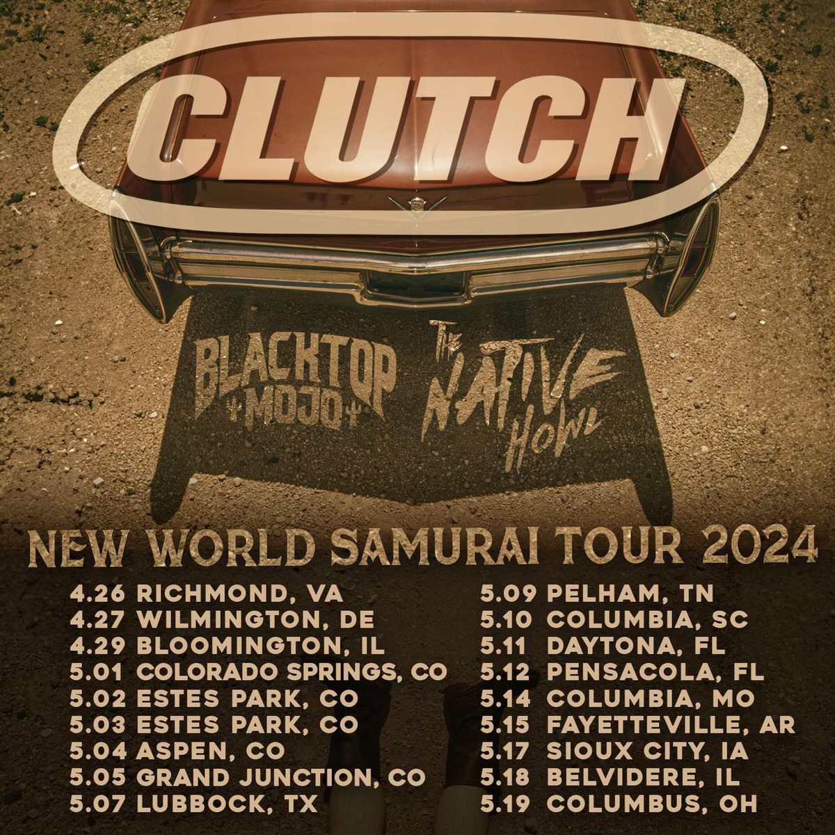 We’ll see y’all out on the road with @clutchofficial and @TheNativeHowl 🤘🤘🤘

Tickets on sale Friday 10am local time