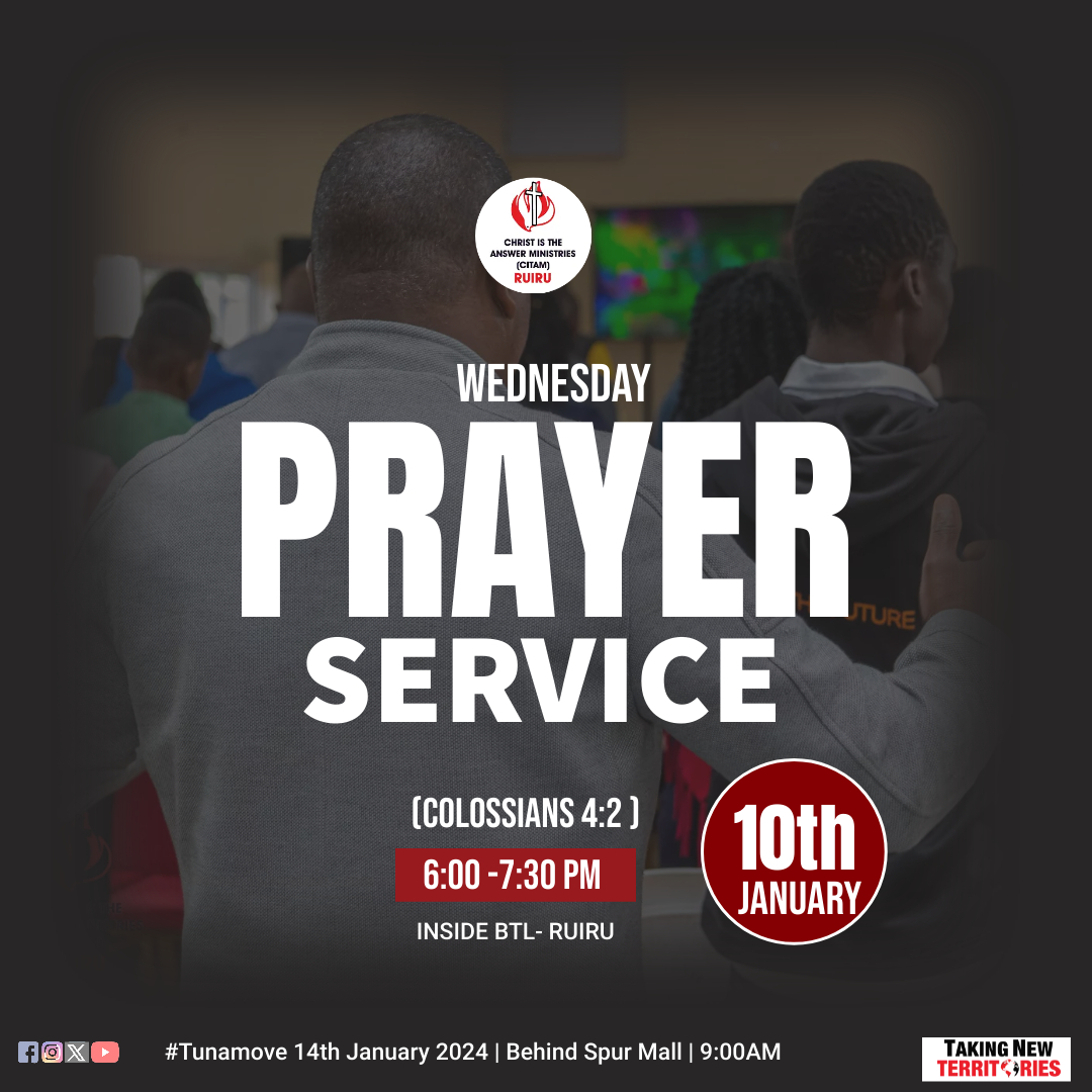 citamruiru's tweet photo. We resume the Wednesday Prayer Service at BTL, but from Sunday the 14th January all the services will be at the new church location - Behind Spur Mall. https://t.co/b1HpkwLclG