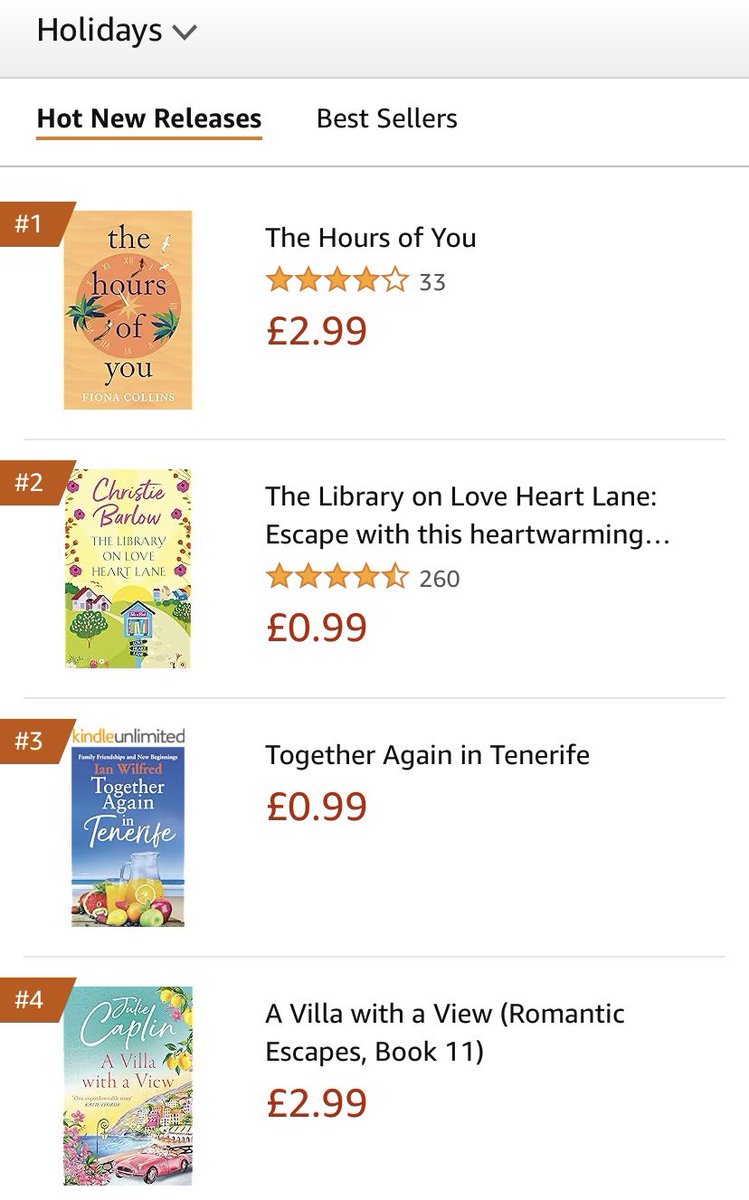 FionaJaneBooks's tweet photo. No. 1 in Hot New Releases in Holiday Fiction! How lovely 🎉☀️🏖️🌴🏝️ https://t.co/kZh5sFg0Dg