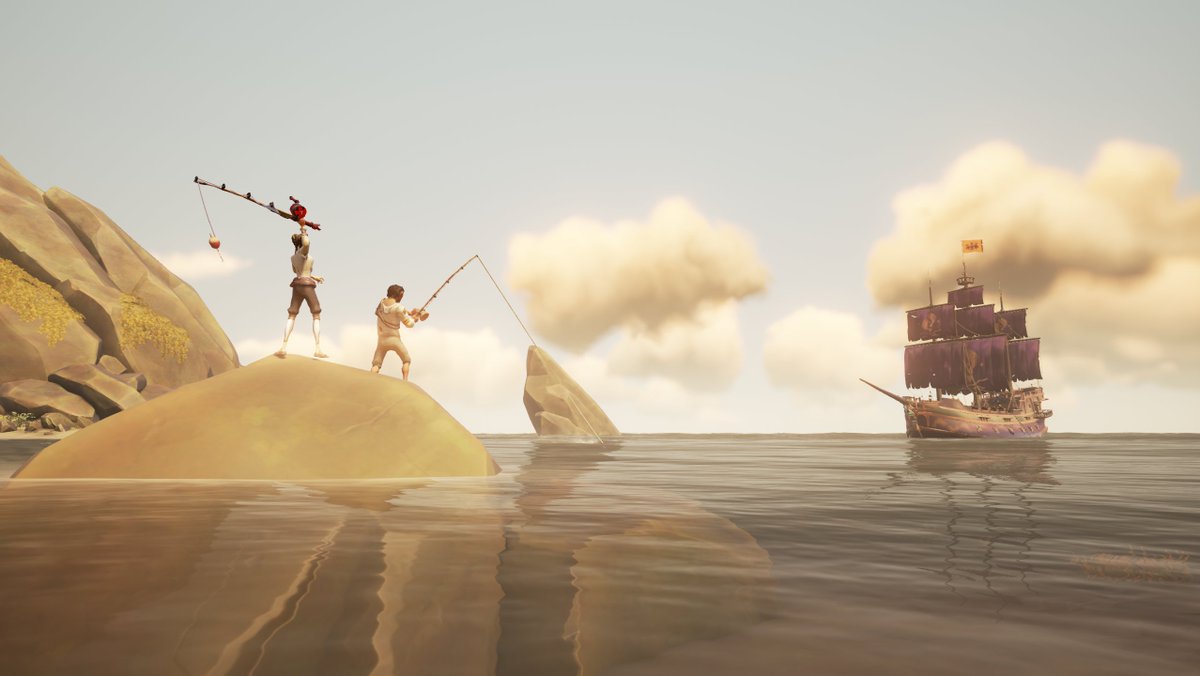 Serenity by the Shore: The Art of Fishing in Tranquil Waters

Theme : Calm capture
#SoTShot <a href="/SeaOfThieves/">Sea of Thieves</a>