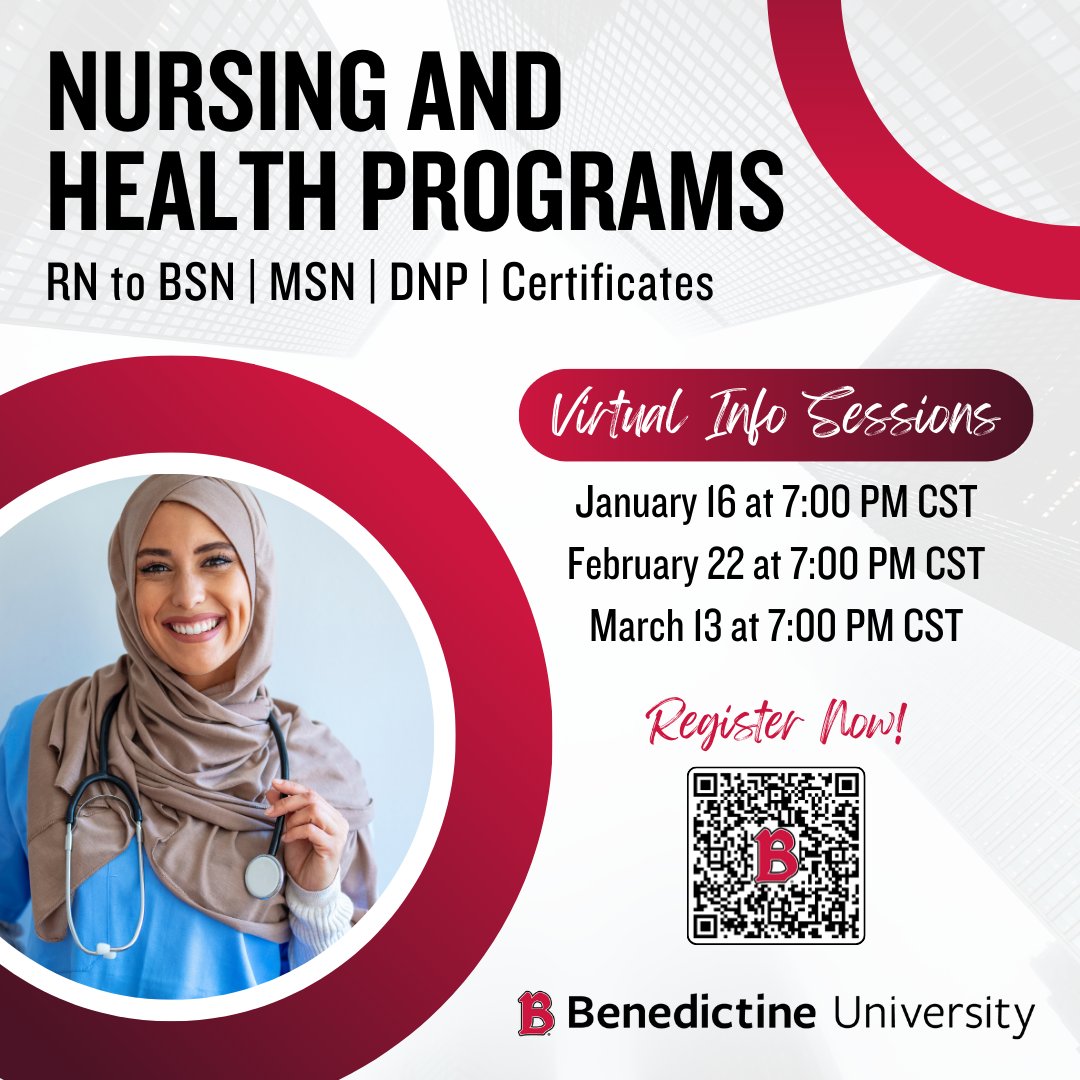 Interested in furthering your nursing education? Join us online for a virtual info session to hear more about our nursing programs! Whether its RN to BSN, MSN, DNP or Post Master’s certificates, we know nursing! Register @ lnkd.in/g25CFG4N
#nursingschool #RNtoBSN #MSN #DNP
