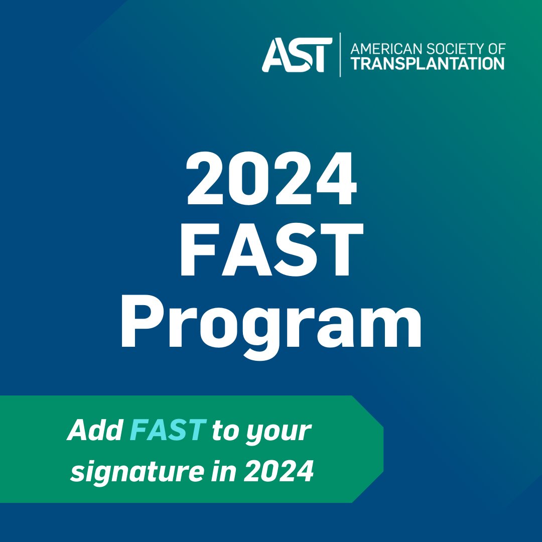 We are currently accepting applications for the 2024 AST FAST program! Learn more about this program and submit your application by January 19.

🔗myAST.org/FAST
