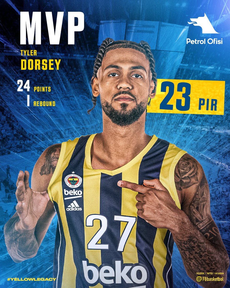 MVP MVP MVP! 🔥

👉 Tyler Dorsey! 👏

#YellowLegacy #BugündenYarınaHazır