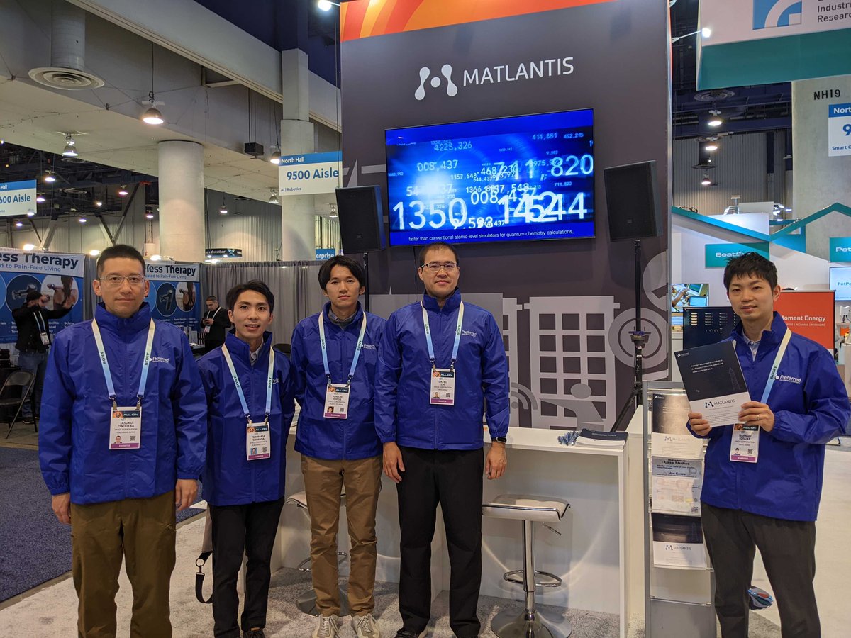 Introduced #Matlantis and our solution to attendees at #CES2024.We also hold mini seminars at our booth,
Please drop by #Matlantis booth(North Hall, #9247) 
#computationalchemistry #materialsscience #materialsinformatics #MI