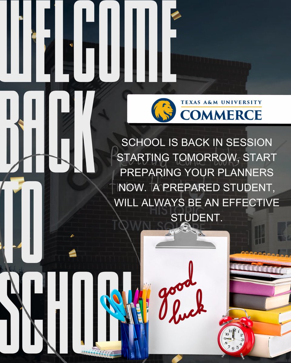 School starts back tomorrow 📚

Welcome back!
Theta Nu is wishing you a successful semester 🦁
#TAMUC