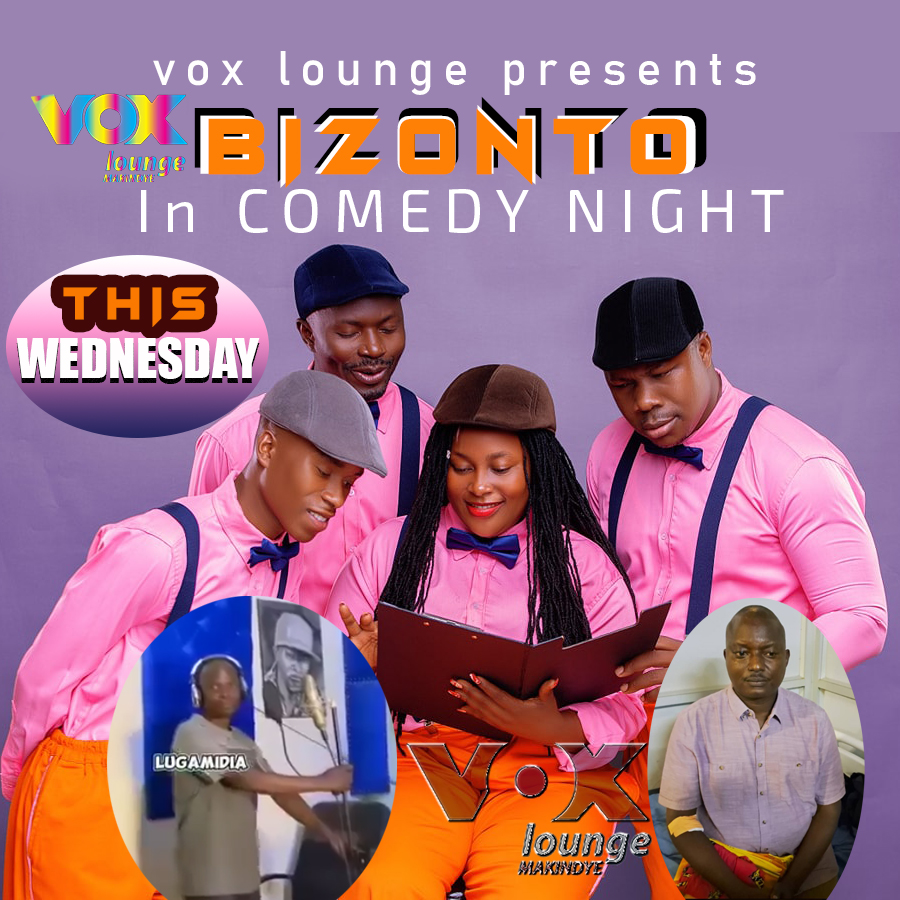LoungeVox's tweet photo. BIZONTO ON  THIS WEDNESDAY , THEY ARE GOING TI AMUSE WITH LOTS OF JOKES
HAPPENING IN UGANDA , SO DON'T MISS!
,
,
,
,
,
,
,,
,

,,
#voxloungemakindye #voxlounge #comedynight #comedynight #comedy #jokes #jokes https://t.co/qhSoOfaZ9B