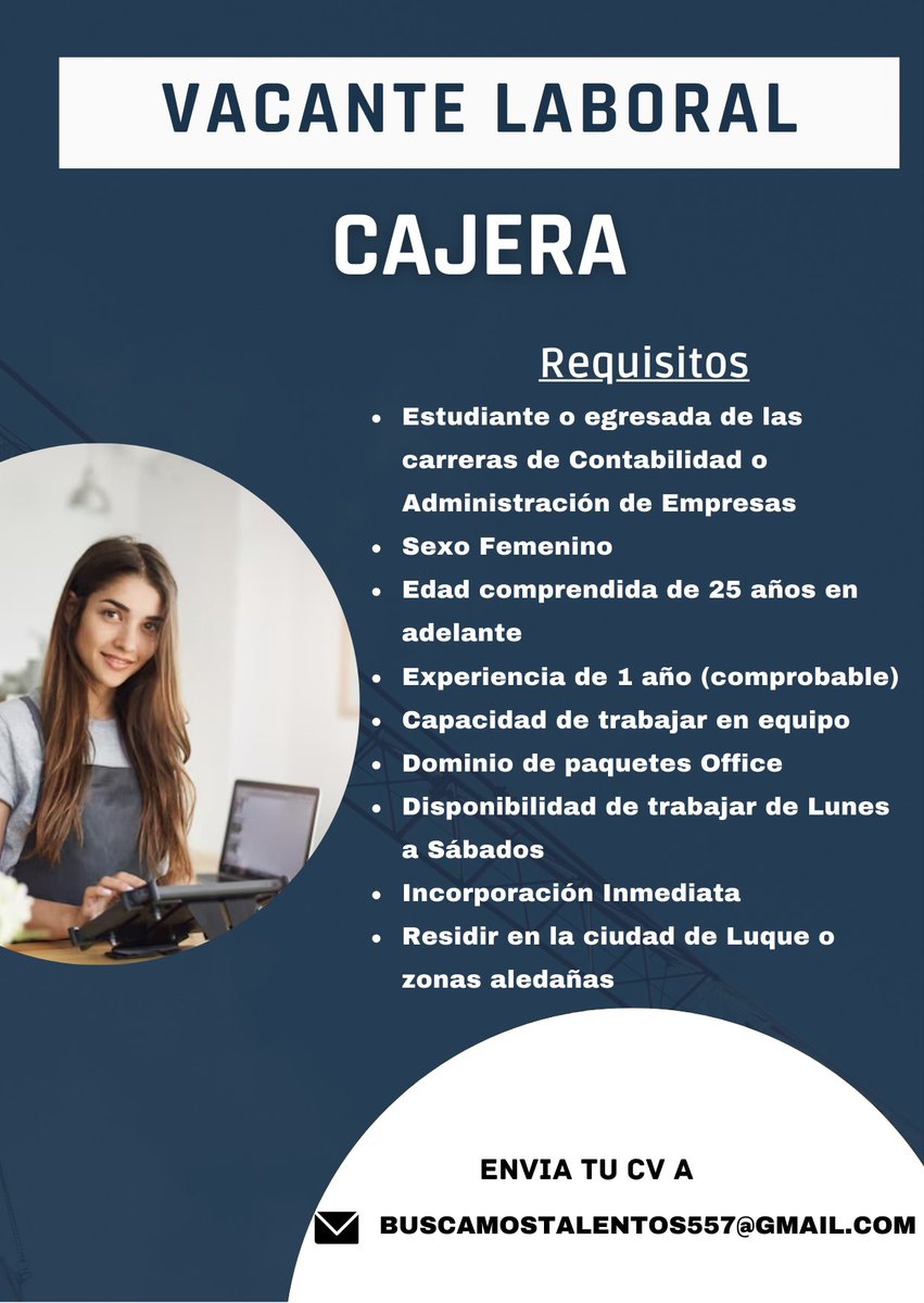 Radh1ka_'s tweet photo. Ofertas laborales para:

- Plomero.
- Cajera. https://t.co/ak6JQASWNe
